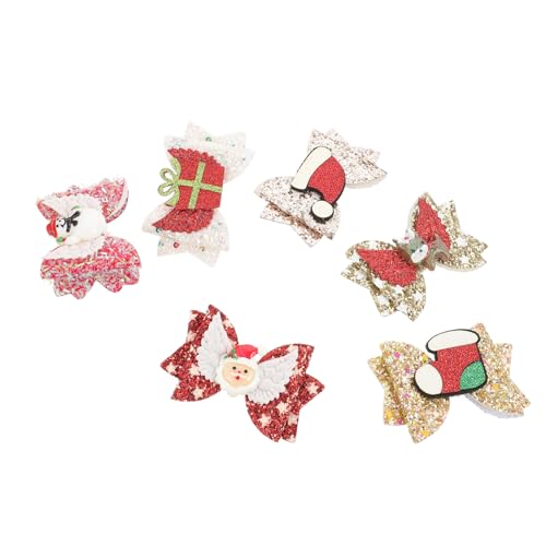 GALPADA 6 Stück Teiliges Glitzer Haarklammern mit Schleifen für Festliche Weihnachts Haarspangen Komfortable Haarnadeln Vielseitig für Verschiedene Frisuren Süßer Haarschmuck für Mädchen von GALPADA