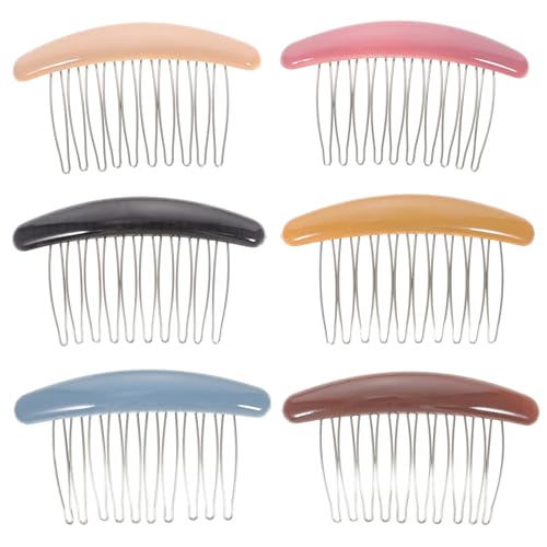 GALPADA 6 Stück Teiliges Haarkamm Rutschfeste Dekorative Haarkämme für Frauen und Mädchen Vielseitig für Hochzeit Party Alltag in Dunkel Rosa Braun Gelb Modische Haar accessoires von GALPADA