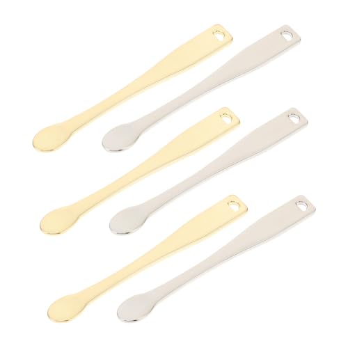 GALPADA 6 Stück Teiliges Metall Kosmetikspatel für Gesichtscreme und Langlebiger Zinklegierungs löffel und Vielseitig für Verschiedene Cremetiegel Einfaches Auftragen und Probenahme von GALPADA