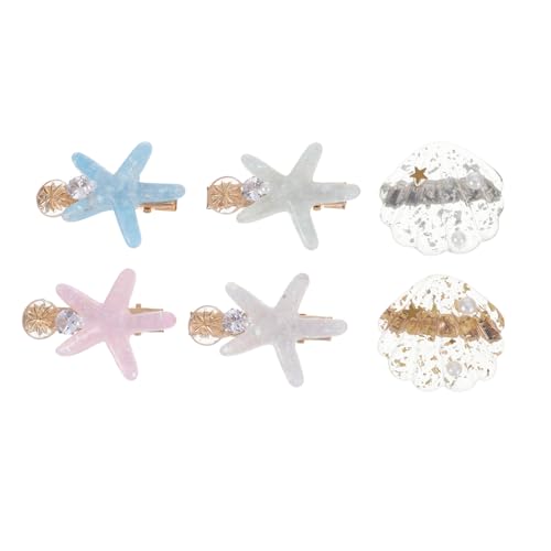 GALPADA 6 Stück Teiliges Muschel und Seestern Haarspangen Meeresstil Haarklammern für Damen und Mädchen Modische Haarclips als Hübsche Kopfschmuck accessoires von GALPADA