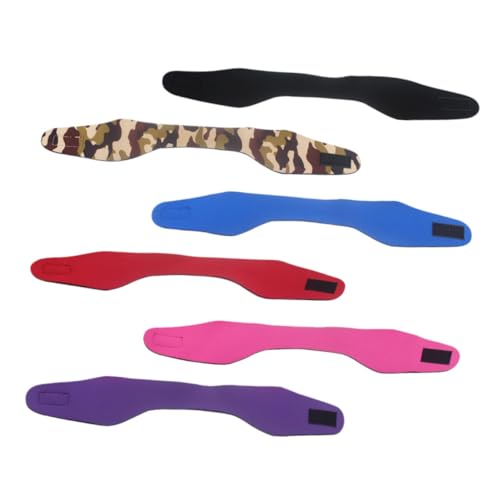 GALPADA 6 Stück Teiliges Neopren Schwimm Stirnband Wasserdichtes Sport Stirnband für Schwimmen Yoga Fitness Basketball Radfahren Laufen Schwarz Rot Blau Camouflage und Lila von GALPADA