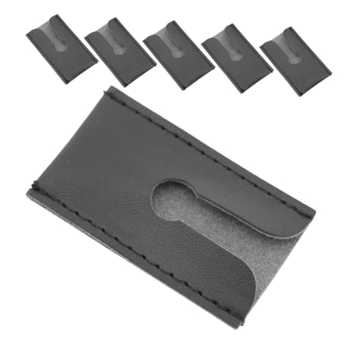 GALPADA 6 Stück Teiliges PU Leder Rasierkappenset Schützende Reiseetuis für Butterfly und Doppelrandrasierer Robuste Herren Rasierkopf Abdeckung Stylische und Langlebige Rasierzubehör von GALPADA