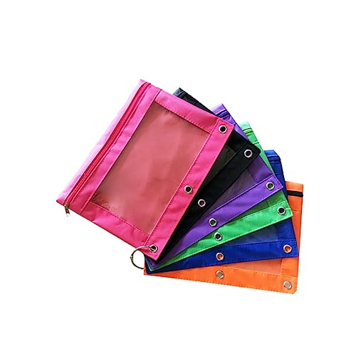 GALPADA 6 Stück Teiliges Transparentes Oxford Stiftetui mit Luftlöchern für Bürobedarf Schwarz Orange Grün für Schule Geburtstage und Feiertage von GALPADA