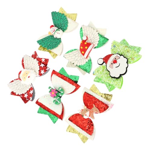 GALPADA 6 Stück Teiliges Weihnachts Haarspangen Glitzernde Haarklammern mit Schneemann Weihnachtsmann Rentier und Zuckerstangen für Frauen Festliche Haaraccessoires für Partys und Kostüme von GALPADA