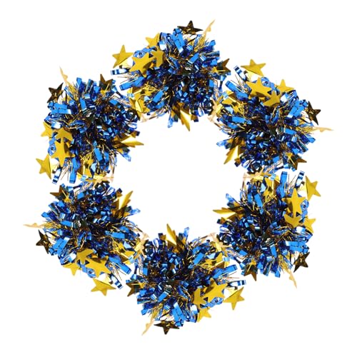 GALPADA 6 Stück Teiliges Wiederverwendbare Cheerleader pompons aus Glitzerndem Pet material Leichte Handblumen für Tanz Sportveranstaltungen Kindergarten und Karneval Robust und Glänzend von GALPADA