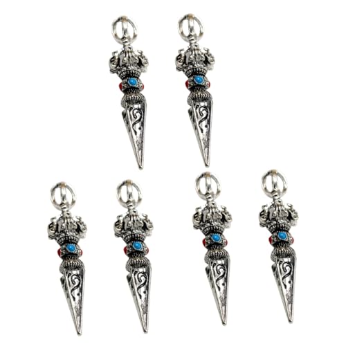 GALPADA 6 Stück Tropfenanhänger Silber Anhänger Buddhistischer Vajra Phurba Anhänger Om Hum Anhänger Boxen Halskette Silber Accessoires Schmuck DIY Anhänger Buddhistischer Anhänger von GALPADA