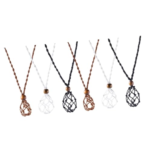 GALPADA 6 Stück Verstellbarer Leerer Netzanhänger Halskettenhalter Gewachster Schnur Dekorativer Kristallstein halter für DIY Schmuckherstellung Passend für Damen und Besondere Anlässe von GALPADA