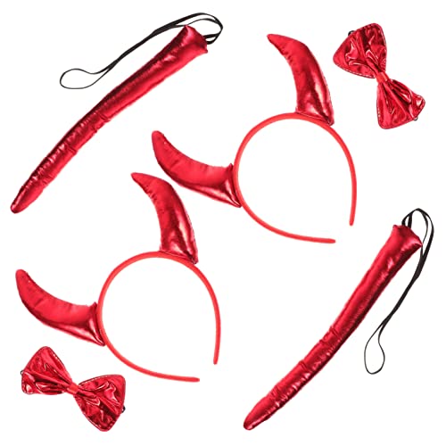 GALPADA 6st Stirnband Aus Teufelshorn Böses Horn Haarband Teufel Cosplay Stirnband Teufelskostüm Für Damen Teufel-cosplay Teufelsfliegenschwanz Hörner Dekorationen P Baumwollfüllung Kind von GALPADA