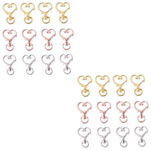 GALPADA 60stücke Herz Schlüsselanhänger Aus Zinklegierung Kreative Schlüsselringe Gold Roségold Und Silber Für Männer Und Frauen Dekoration Für Schlüssel Taschen Und von GALPADA