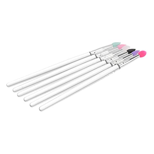 GALPADA Silikon Lidschattenpinsel 6 Stück Präzise Applikation für Augen Make Up Kompakt Tragbar für Mädchen für Lidschatten mit Pailletten von GALPADA