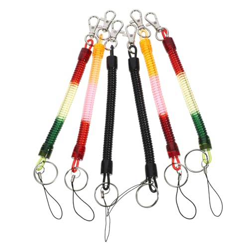 GALPADA 6stücke Retractable Schlüsselanhänger Mit Anti-Verlust- Langlebige Spiralfeder Für Sichere Aufbewahrung Von Schlüsseln Und Kleinen Gegenständen Für Alltag Und Besondere von GALPADA