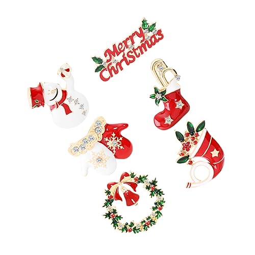 GALPADA 6er Set Weihnachtsbroschen Delicate Merry Christmas Emaille Boutonnieres Für Pullover Hemden Und Kragen Festliche Kleidung Corsage Für Damen von GALPADA