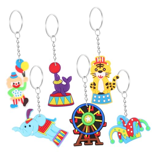 GALPADA 6stücke Circus Schlüsselanhänger Aus Tier Und Clown-Motive Für Kindergeburtstage Karneval Und Partys Witzige Dekoration Und Mitgebsel Für Kleine Gäste von GALPADA