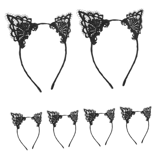 GALPADA 6stücke Katzenohren-stirnband Aus Spitze Für Frauen Und Mädchen Leichtes Haarband Mit Metallrahmen Süße Accessoires Für Partys Und Kostüme von GALPADA