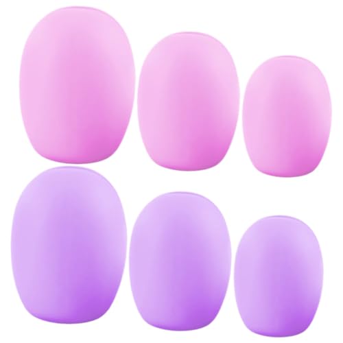GALPADA 6stücke Makeup Pinsel Schutzset Tragbare Silikon Abdeckungen Für Kosmetikpinsel Wiederverwendbar Staubdicht Für Foundation- Concealer Lidschatten-pinsel Helllila Pflaumenlila von GALPADA