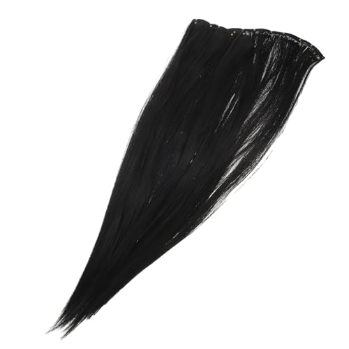 GALPADA 7 Stück Teiliges Lange Gerade Haarteile mit Clips für Frauen Nahtlose Natürliche Haarverlängerung Realistische Optik Vielseitig Kombinierbar Schwarz von GALPADA