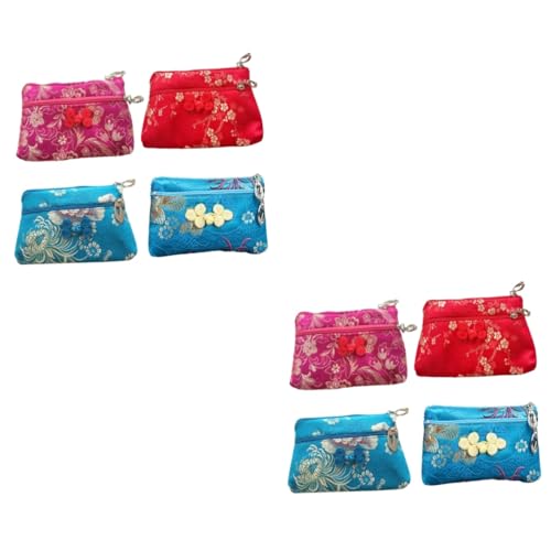 GALPADA 8 STK Geldbörse Münzfach Reißverschlusstasche Aus Seide Tragetasche Im Chinesischen Stil Münzbeutel Geldbeutel Aus Aufbewahrungstasche Geschenkbeutel Zum Sticken Die Seide von GALPADA
