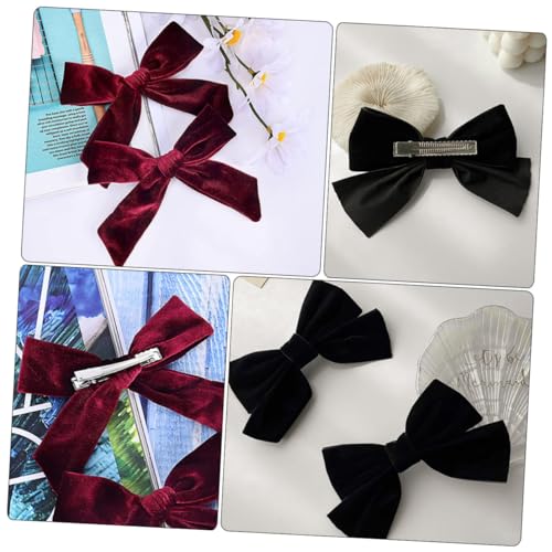 GALPADA 8 Stk Bogenkopfschmuck halloween haarschmuck haar spangen weihnchtsdeko weihnatsdeko swor com Haarnadelschleife Haarspangen für Mädchen Haarklammer weibliche Haarnadel Samt Black von GALPADA