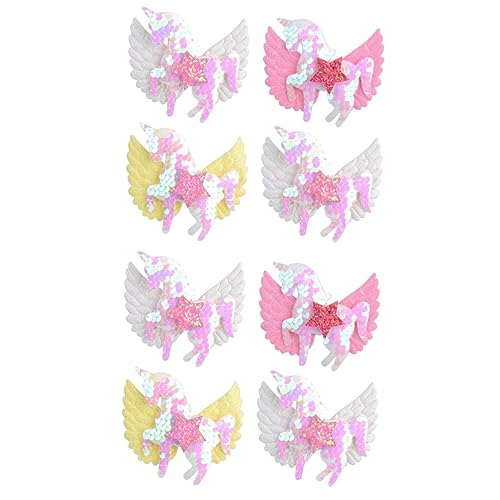 GALPADA 8 Stk Haarnadel Für Kinder Kleinkind Mädchen Snap Clips Schleifen Haarspange Stern-haarspange Haarspangen Für Mädchen Regenbogen-einhorn-haarspangen Glitzer Haarspangen von GALPADA