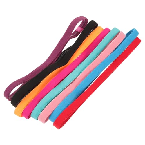 GALPADA 8 Stück Rutschfeste Sport Haarbänder für Männer und Frauen Elastische Stirnbänder für Yoga Joggen Fußball und Freizeitaktivitäten Atmungsaktiv und Langlebig Zufällige Farbe von GALPADA