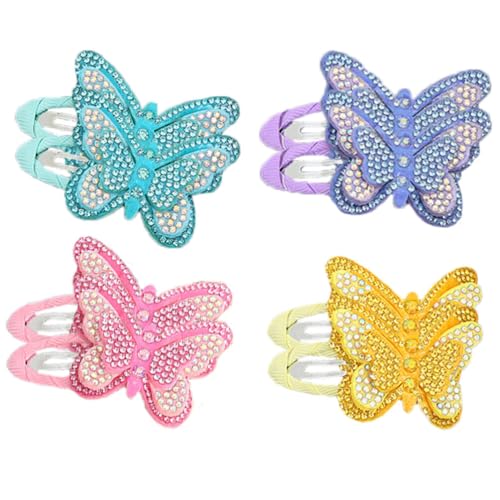 GALPADA 8 Stück Schmetterlings-Haarspangen Glitzernde Strass-Haarspangen Bling-Schmetterlings-Haarnadeln Süße Haar-Accessoires Für Kinder Und Mädchen von GALPADA