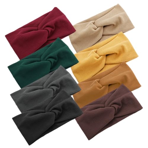 GALPADA 8 Stück Teiliges Elastisches Professionelles Stirnband Breites Schweißabsorbierendes Haarband für Sport Fitness Yoga und Alltag Vielseitig Bequem in Farben für Damen und Herren von GALPADA