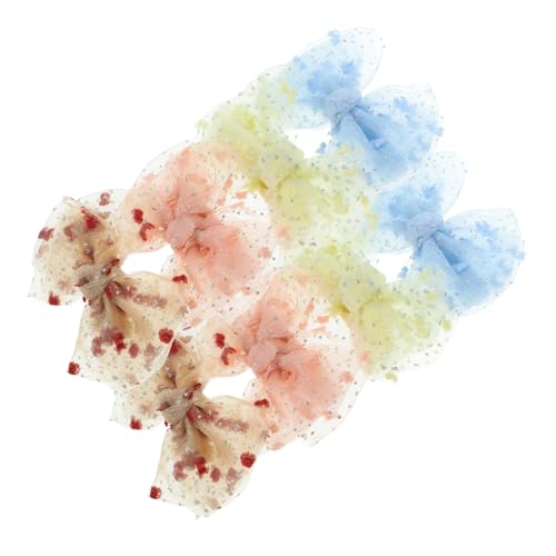 GALPADA 8 Stück Teiliges Haarschleifen für Mädchen Süße Netz Garn Haaraccessoires mit Schleifen für für Täglichen Gebrauch und Besondere Anlässe Rot Gelb und Blau von GALPADA