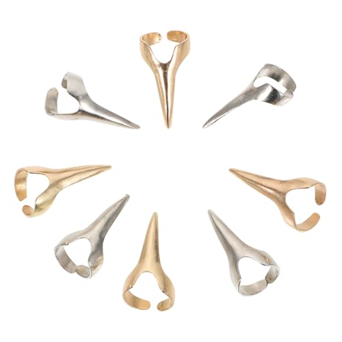 GALPADA 8 Stück Teiliges Halloween Punk Fingerringe Offene Alloy Ringe in Gold und Silber Stylische Nagelringe für Party und Cosplay Langlebig Modisches Festival Schmuckaccessoire von GALPADA
