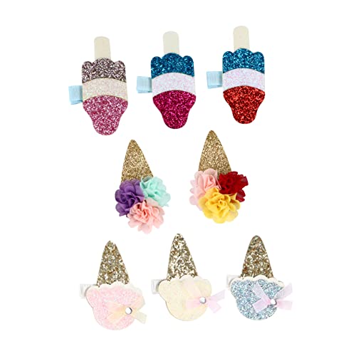 GALPADA 8 Stück Teiliges Mädchen Haarklammern Eiscreme Glitzer Haarclips Funkelnde Haaraccessoires für Partys Hochzeiten und Fotoshootings von GALPADA