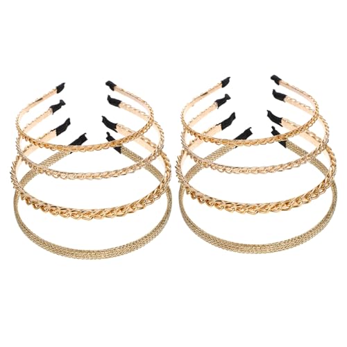 GALPADA 8 Stück Teiliges Metall Haarband Damen Eleganter Kettenstil Haarschmuck für Party Hochzeit Braut Mädchen Elastisch Komfortabel Modisch von GALPADA