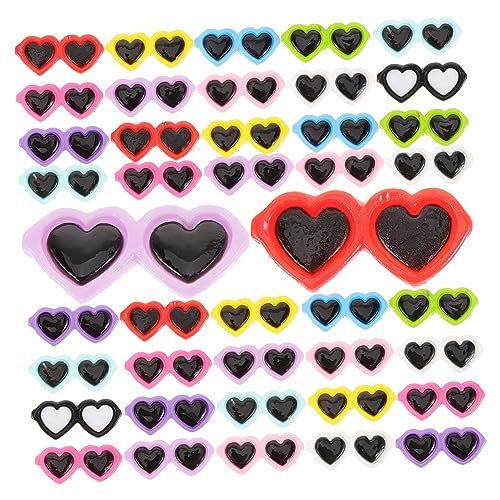 GALPADA 80 Stück Teiliges Mini Sonnenbrillen Schmuckset Resin Charms DIY Basteln Dekorative Brillenanhänger für Schmuck Kleidung Geschenkverpackungen Zubehör von GALPADA