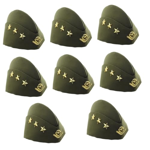 GALPADA 8St Baskenmütze Admiral Kapitänsmützen für Erwachsene Kapitänsmütze und Pfeife Stirnband Soldat segelhut herrenmütze kleider hut herren Matrosen-Tanzhut Stewardess-Bootsmütze Green von GALPADA