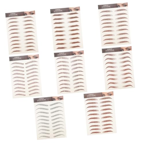 GALPADA 8blätter Augenbrauenaufkleber Wasserfest Augenbrauen Make-up Aufkleber Augenbrauenform Sticker Für Mädchen von GALPADA