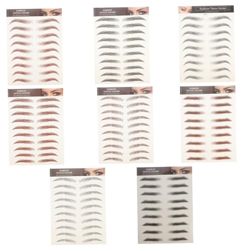 GALPADA 8stücke Augenbrauenaufkleber Haarähnlich Für Make-up Stirn Wassertransfer Wiederverwendbar Kosmetik Falsche Augenbrauen Pflege Aufkleber Gestaltung Sticker von GALPADA