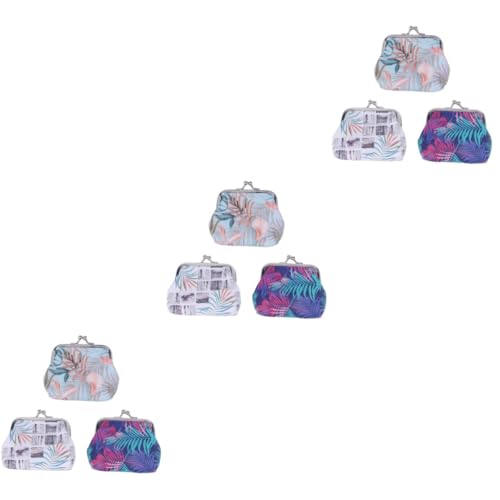 GALPADA 9stücke Teiliges Set Vintage Tropical Palm Leaf Muster Geldbörse Für Junge Mädchen Kleiner Reißverschluss Münzbeutel Aus Strapazierfähigem Pu Für Schule Und Freizeit von GALPADA