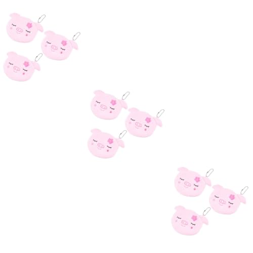 GALPADA 9stücke Plüsch Geldbörse Und Schlüsselaufbewahrung Rosa Schweinchen Design Kleine Reißverschluss Münztasche Für Mädchen Tragbar Und Fluffig Für Schule Und Alltag von GALPADA