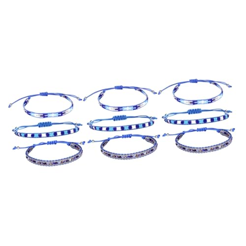 GALPADA 9 Stück 1 Armbänder Geschichtet Böhmische Armreifen Frauen Schmuck Böhmisches Armband Perlenarmband Geflochtenes Strandarmband Bohème-stil Böhmen Fräulein Dreiteiliger Anzug von GALPADA