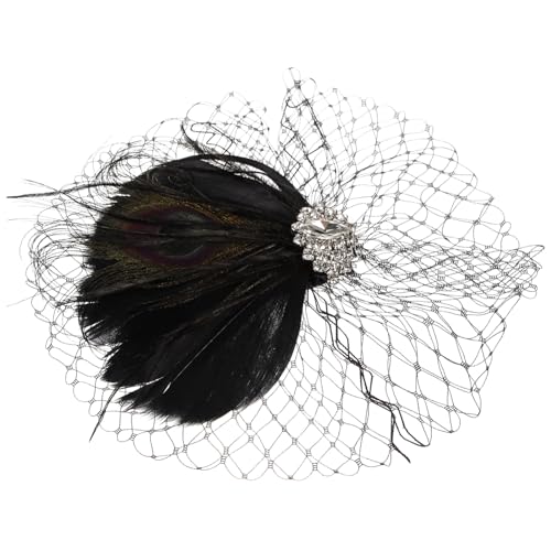 GALPADA Abschlussball Hochzeits Kopfbedeckung Braut Soll Schleier Sein Hochzeit Haarrebe Bräute Lustige Hochzeit Haarnadel Kopfbedeckungen Kopfbedeckung Aus Den 1920er Jahren Black Metall von GALPADA
