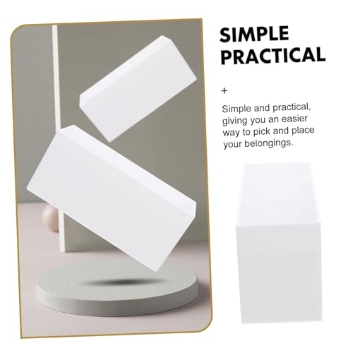 GALPADA Acryl Desktop Organizer mit Fächern für Kosmetik Pinsel und Fernbedienung Große Kapazität Stabile Aufbewahrungsbox für Make up Hautpflege und Schreibtisch Zubehör Weiß von GALPADA