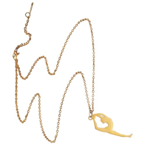 GALPADA Anhänger Halskette Damen Edelstahl Charm Kette mit Goldfarbenem Turnen Motiv Schmuck für Frauen und Freunde von GALPADA