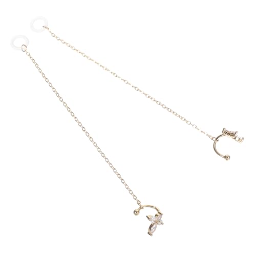 GALPADA Anti lost Earphone Holder Chain Ohrclip Ohrringe für Frauen Kabellose Kopfhörerhalterung Modische Ohrclips Kompatibel mit Meisten Ohrhörern Design für Durchbohrte Ohren von GALPADA