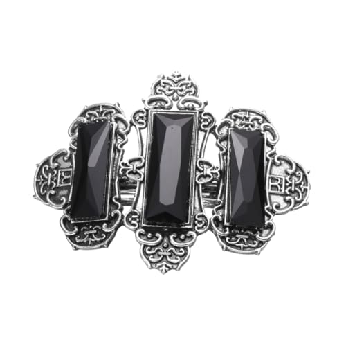 GALPADA Antike Haarklammer mit Kristallbesatz Legierung Haarklammer für Frauen und Mädchen Silber Schwarze Haarspange für Alltag und Party Langlebiger Haarschmuck von GALPADA