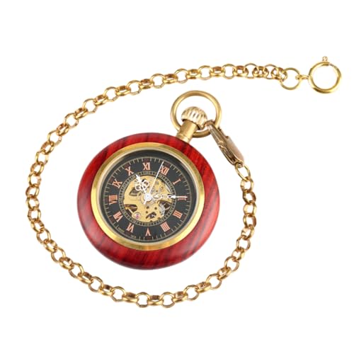 GALPADA Antike Mechanische Taschenuhr Herren mit Kette Retro Design Römisches Zifferblatt Langlebige Legierung und Glas für Alltag und Party von GALPADA