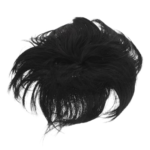 GALPADA Atmungsaktiver Herren Hair Topper Kurzer Haarersatz Sicherer Langlebiges Material für Alltag und Cosplay Schwarzer Luftdurchlässiger Haaraufsatz von GALPADA