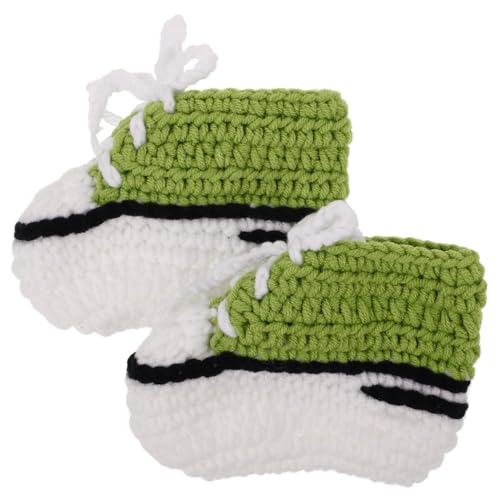GALPADA Baby Booties Stricken Häkeln Schuhe Für Neugeborene 10cm Grün Bequem Attraktiv von GALPADA