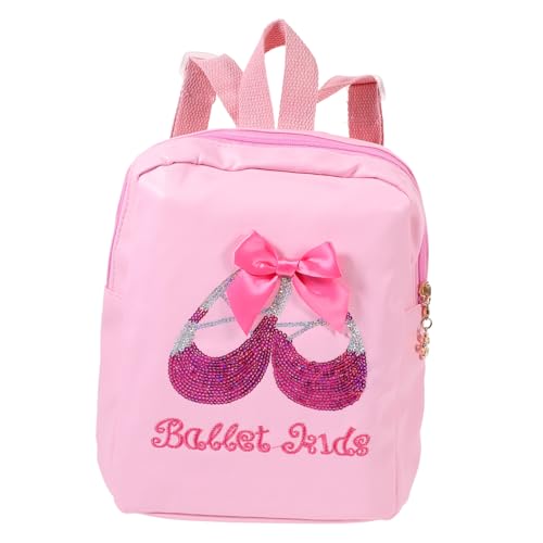 GALPADA Ballett Tanz Rucksack Für Mädchen Schule Tasche Aus Pu Material Mit Glitter Pailletten Schuhfach Tanzen Rucksack von GALPADA