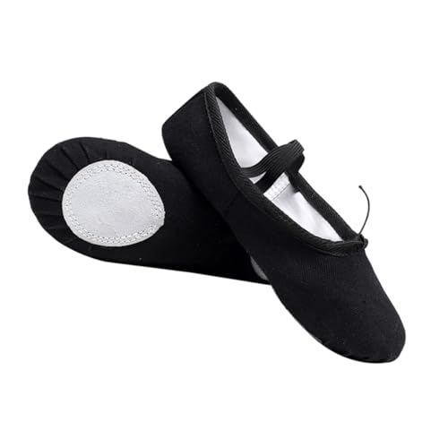 GALPADA Ballettschuhe Leicht rutschfest mit Elastischem Band Atmungsaktive Yoga und Tanzschuhe Schwarzes für Modernes Ballett und Tanztraining von GALPADA