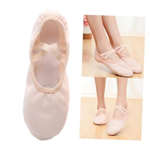 GALPADA Ballettschuhe für Erwachsene Elastische Leichte Tanzschläppchen mit Rutschfester Sohle Keine Schnürsenkel für Yoga Ballett Gesellschaftstanz Rosa von GALPADA