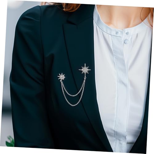 GALPADA Barock Strass Brosche mit Zarter Quaste und Ketten detail Funkelnder Stern ansteckpin aus Langlebiger Legierung Elegantes Accessoire für Damenkleidung und Festliche Anlässe von GALPADA