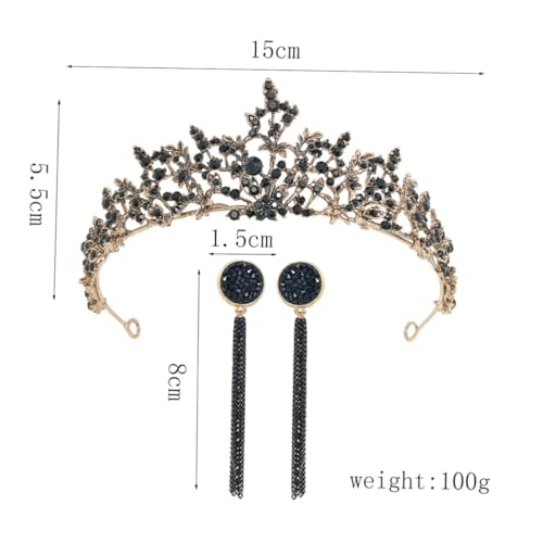 GALPADA Barock Vintage Braut Krone Teilig mit Tiara und Ohrringen Eleganter Hochzeit Kopfschmuck für Braut und Fest Stilvoller Haarschmuck für Unvergessliche von GALPADA